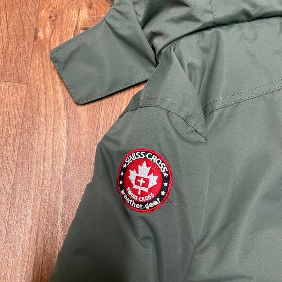 Swiss Cross Weather Gear Baby Boys Green Puffer Coat Faux Fur Trim Hood 24M - Picture 4 of 10